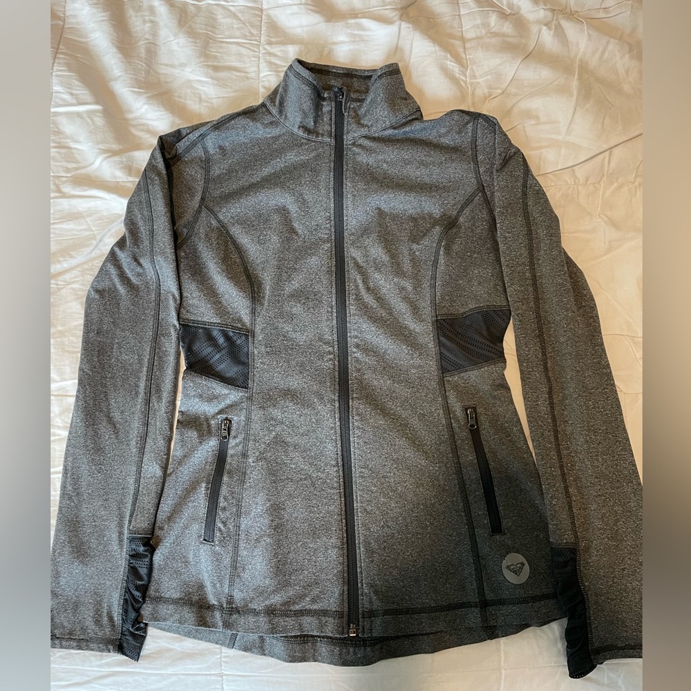 Roxy Grey Athletic Zip Up